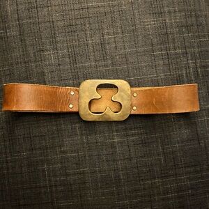 vintage women’s handarbeit brass leather